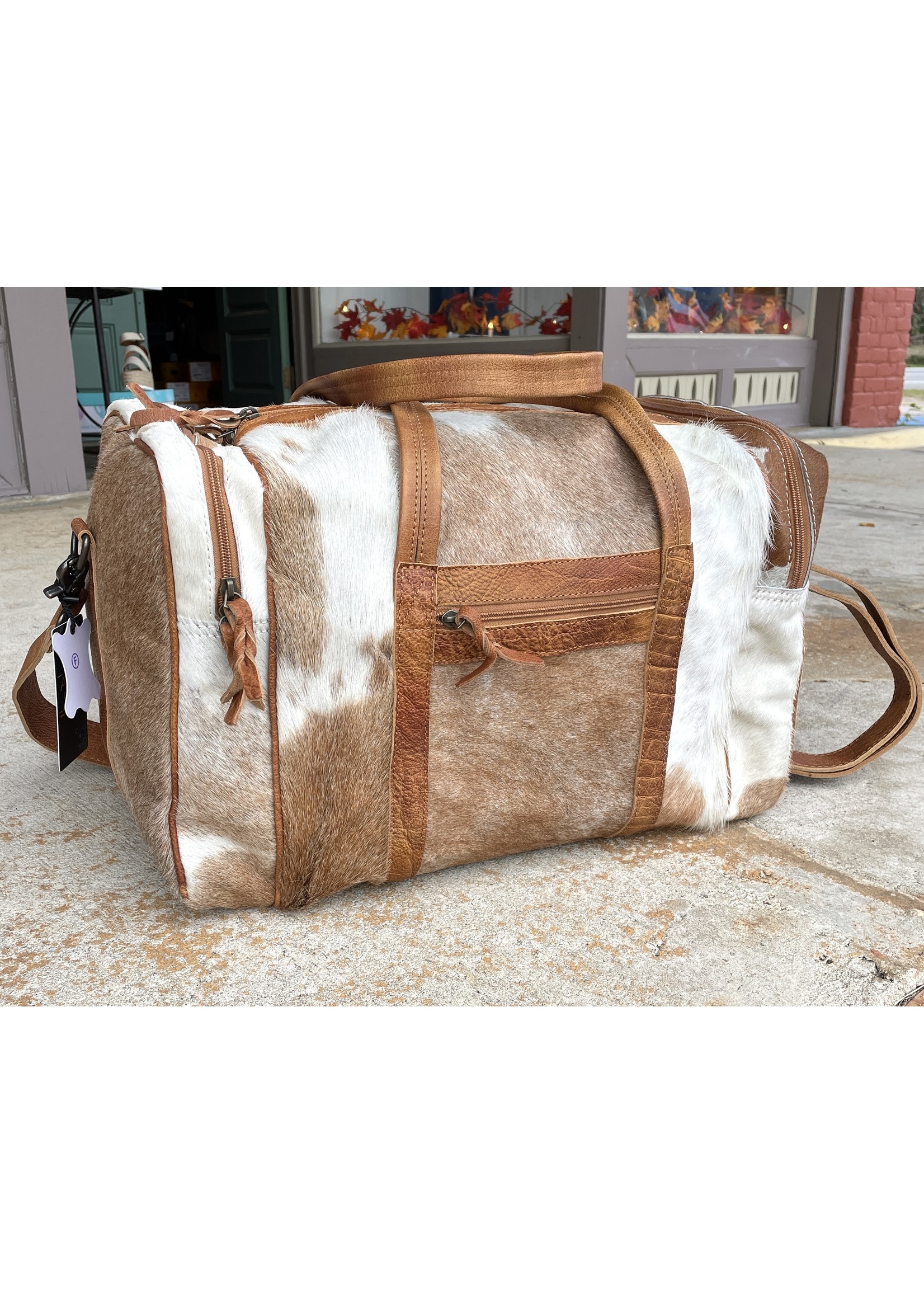 Light Brown Cowhide Duffle Copper Saddle Western Wear