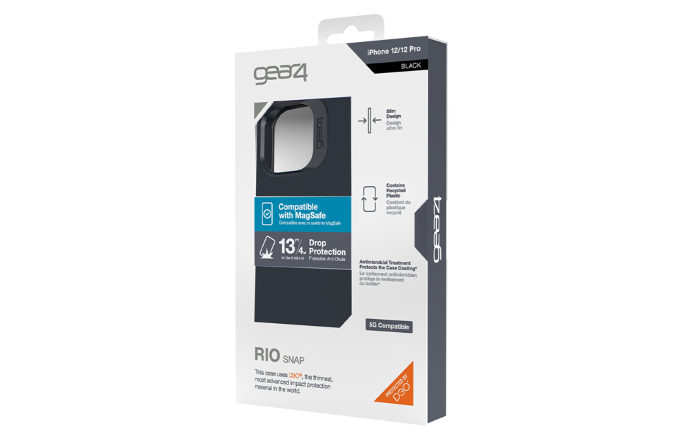 Gear4 Rio Snap Case for Apple iPhone 12 and 12 Pro - Black