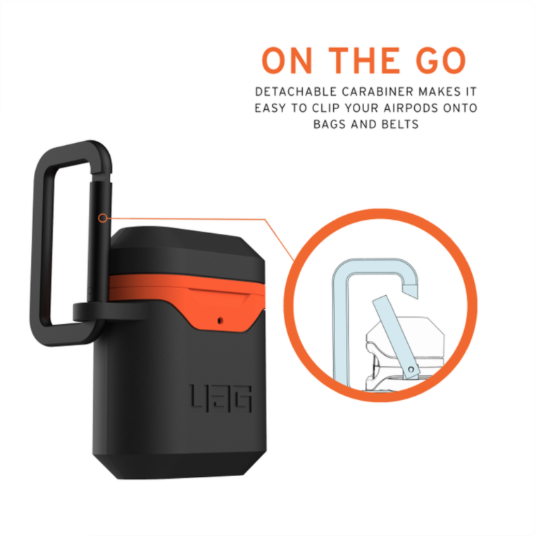 UAG Standard Issue 001 Hard Case for Apple Airpods 1/2 - Black /Orange