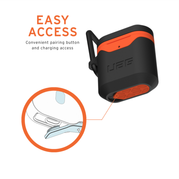 UAG Standard Issue 001 Hard Case for Apple Airpods 1/2 - Black /Orange
