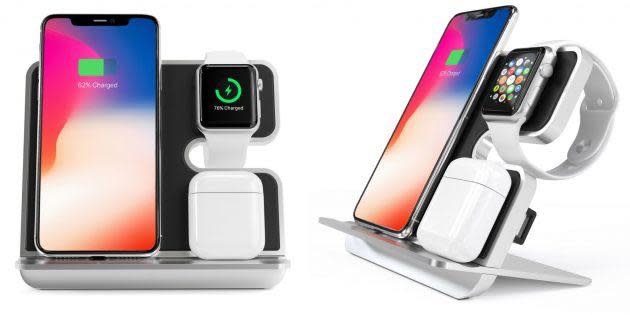 iComboStand Pro 4-in-1 Ultimate Wireless Charging Station - Silver