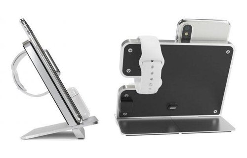 iComboStand Pro 4-in-1 Ultimate Wireless Charging Station - Silver