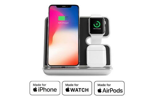 iComboStand Pro 4-in-1 Ultimate Wireless Charging Station - Space Gray