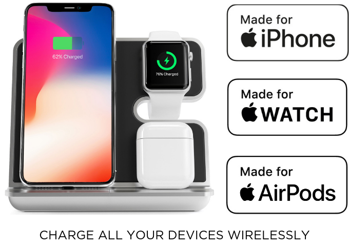 iComboStand Pro 4-in-1 Ultimate Wireless Charging Station - Space Gray