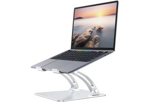 Aluminum Alloy Notebook and Laptop Stand for Desk, Ergonomic Height Angle Adjustable - Silver