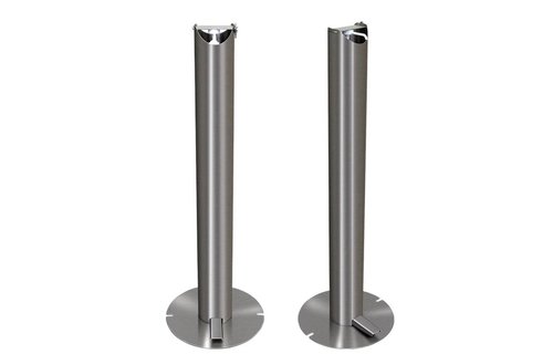 Hospital Stainless Steel Touchless Soap Foot Pedal Hand Sanitizer Dispenser Floor Stand Anti Finger Print finish
