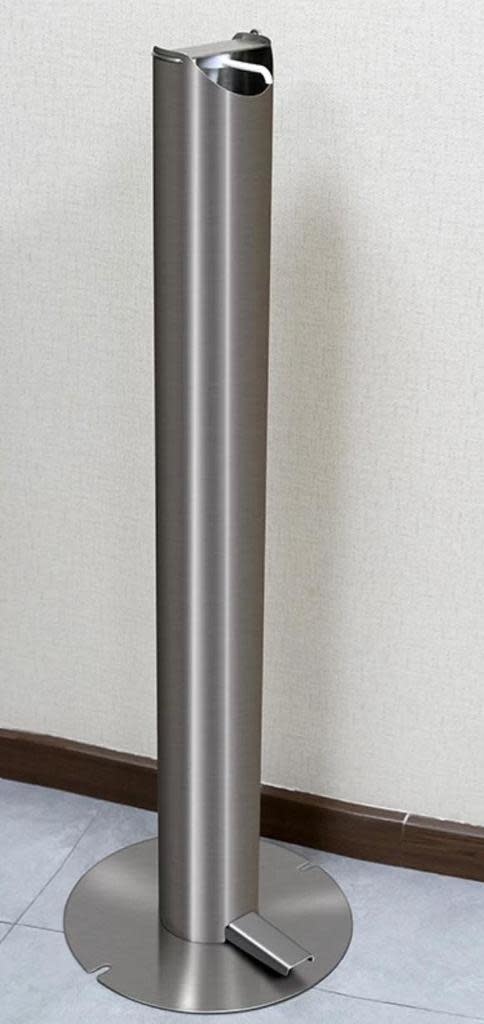 Hospital Stainless Steel Touchless Soap Foot Pedal Hand Sanitizer Dispenser Floor Stand Anti Finger Print finish