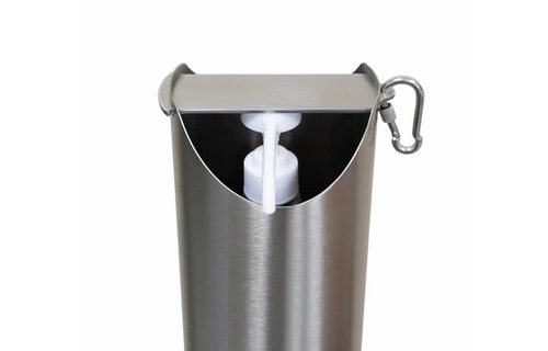 Hospital Stainless Steel Touchless Soap Foot Pedal Hand Sanitizer Dispenser Floor Stand Anti Finger Print finish