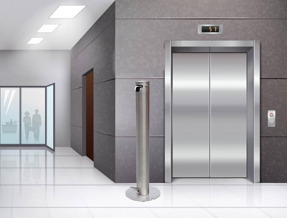 Hospital Stainless Steel Touchless Soap Foot Pedal Hand Sanitizer Dispenser Floor Stand Anti Finger Print finish