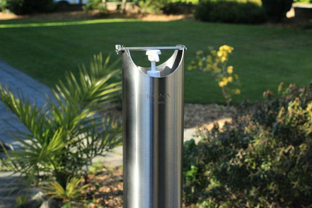 Hospital Stainless Steel Touchless Soap Foot Pedal Hand Sanitizer Dispenser Floor Stand Anti Finger Print finish