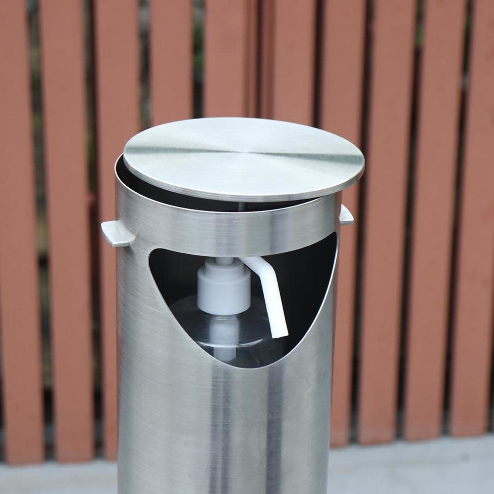 Hospital Stainless Steel Touchless Soap Foot Pedal Hand Sanitizer Dispenser Floor Stand Anti Finger Print finish