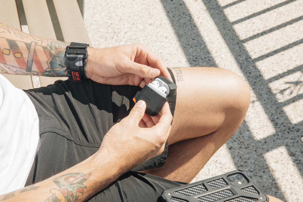 UAG Silicone Case for Apple Airpods 1/ 2 - Orange and Gray