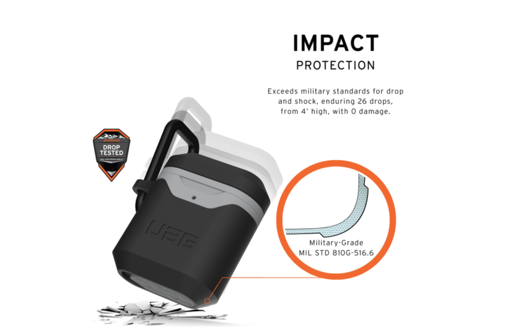 UAG Standard issue 001 Hard Case for Apple AirPods 1/2 - Black/Grey