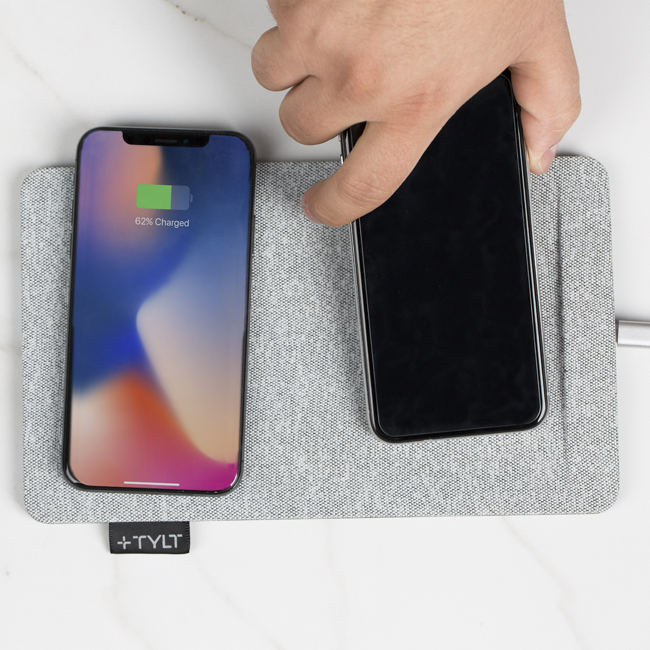 TYLT Mat Dual Wireless Charging Pad 10W - Gray