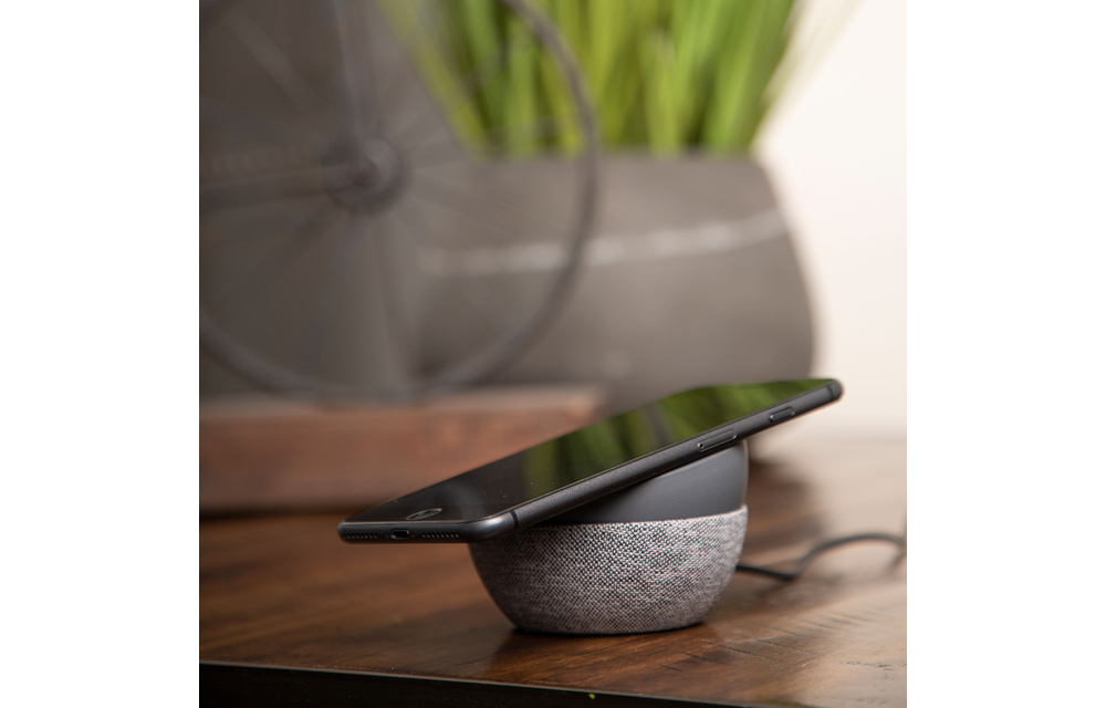 TYLT Twisty 360 Wireless Charging Pad and Stand 10W - Charcoal and Gray