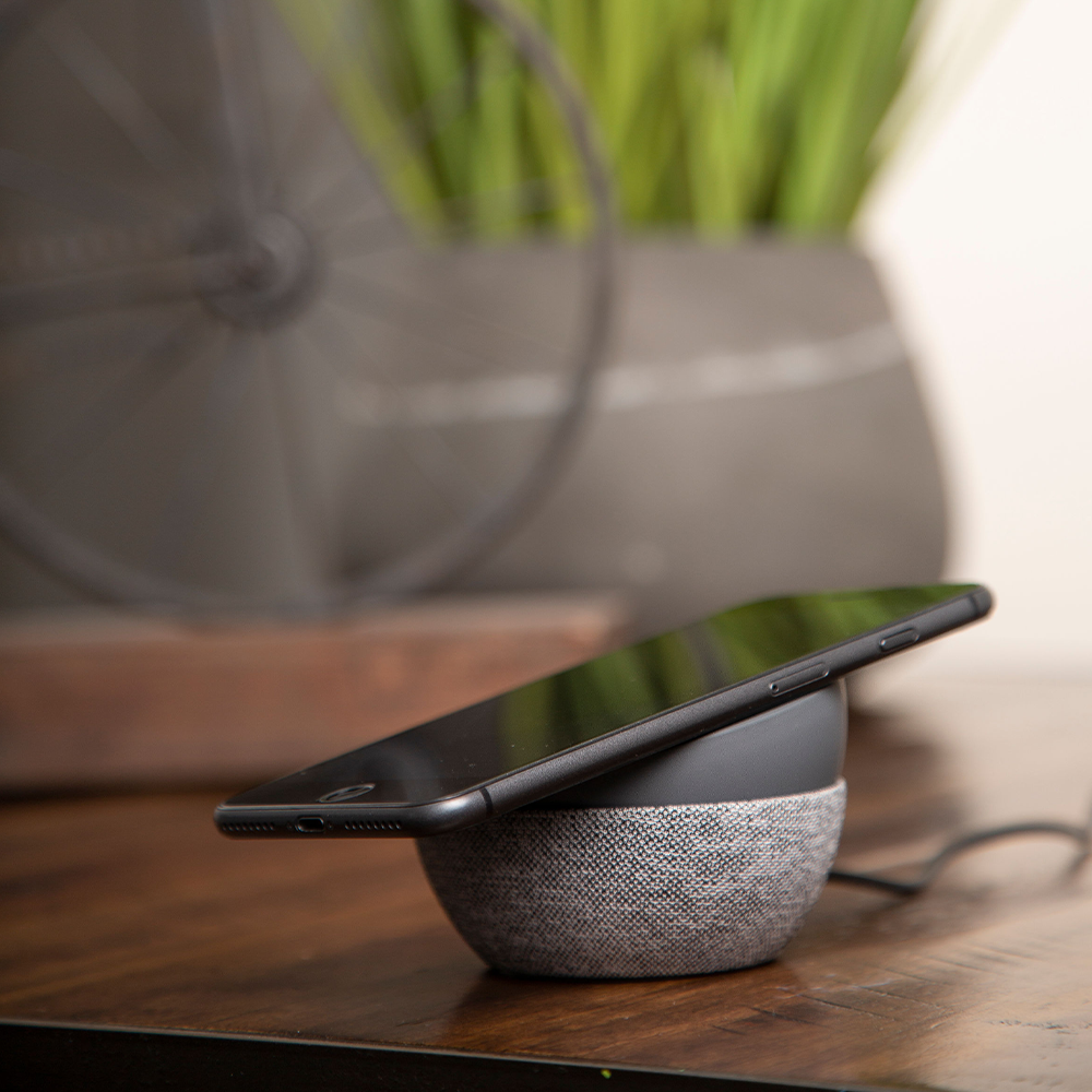 TYLT Twisty 360 Wireless Charging Pad and Stand 10W - Charcoal and Gray