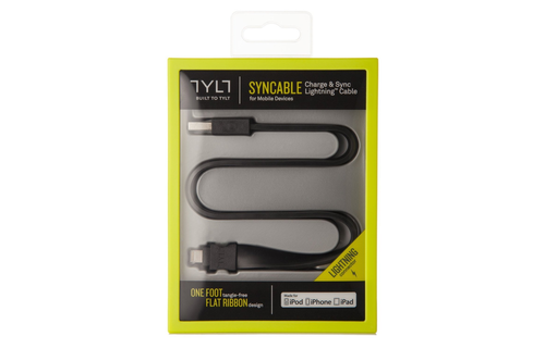 TYLT USB To  Lightning Charge and Sync Cable 1foot/30cm  - Black
