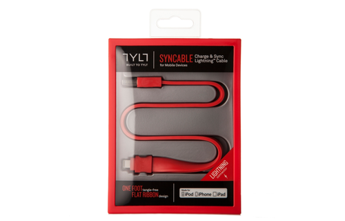 TYLT USB To Lightning Charge and Sync Cable 1foot/30cm - Red