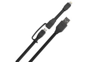 TYLT Sync and Charge Cable Duo Lightning+Micro to USB 1M - Black