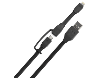 TYLT Sync and Charge Cable Duo Lightning+Micro to USB 1M  - Black