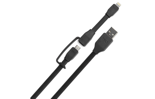 TYLT Sync and Charge Cable Duo Lightning+Micro to USB 1M  - Black