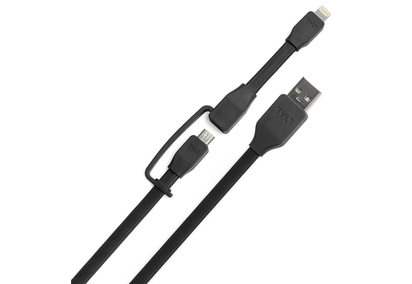 TYLT Sync and Charge Cable Duo Lightning+Micro to USB 1M  - Black