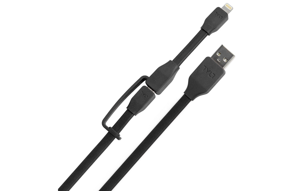 TYLT Sync and Charge Cable Duo Lightning+Micro to USB 1M  - Black