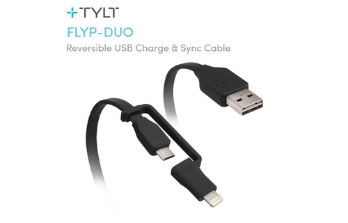 TYLT Sync and Charge Cable Duo Lightning+Micro to USB 1M  - Black