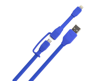 TYLT Sync and Charge Cable Duo Lightning+Micro to USB 1M  - Blue
