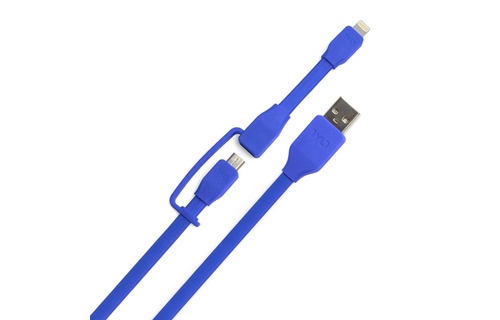 TYLT Sync and Charge Cable Duo Lightning+Micro to USB 1M  - Blue