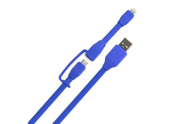 TYLT Sync and Charge Cable Duo Lightning+Micro to USB 1M  - Blue