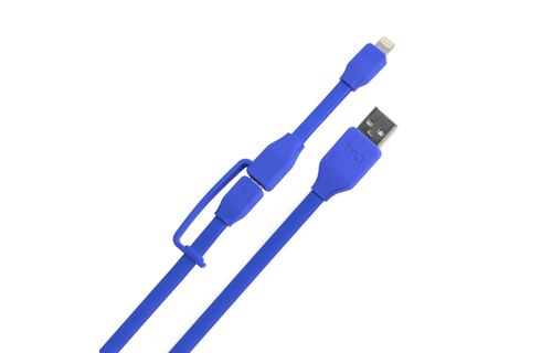 TYLT Sync and Charge Cable Duo Lightning+Micro to USB 1M  - Blue