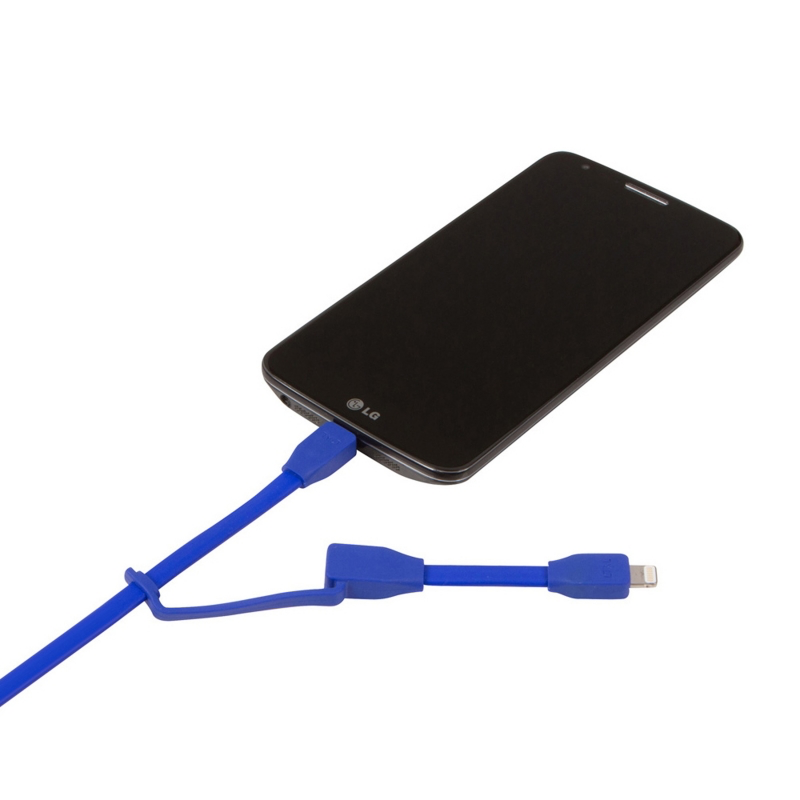 TYLT Sync and Charge Cable Duo Lightning+Micro to USB 1M  - Blue