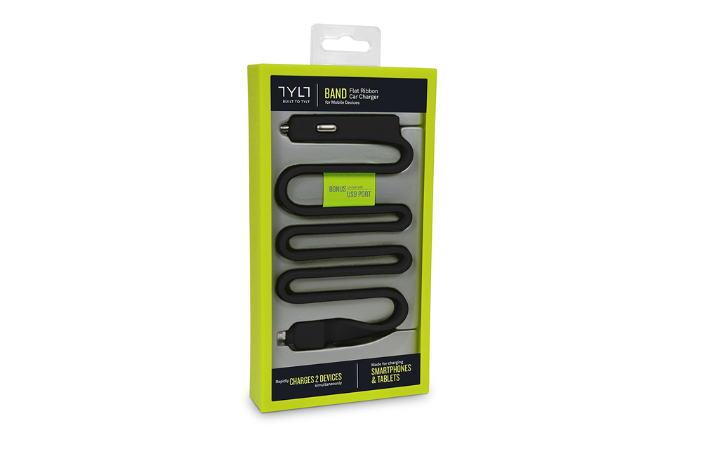 TYLT 2.1A Car Charger with Micro Cable + 1x Bonus Universal USB Port - Black