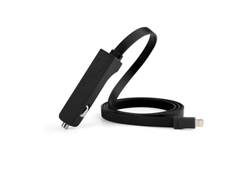 TYLT 4.8A Car Charger with Lightning Cable + Bonus Universal USB Port - Black