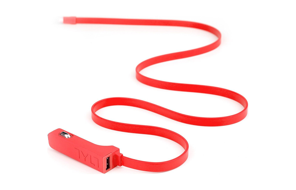 TYLT 4.8A Car Charger with Lightning Cable + Bonus Universal USB Port - Red