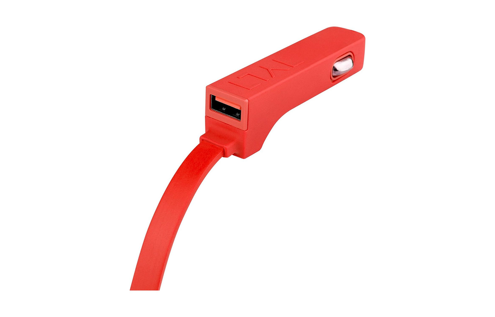 TYLT 4.8A Car Charger with Lightning Cable + Bonus Universal USB Port - Red