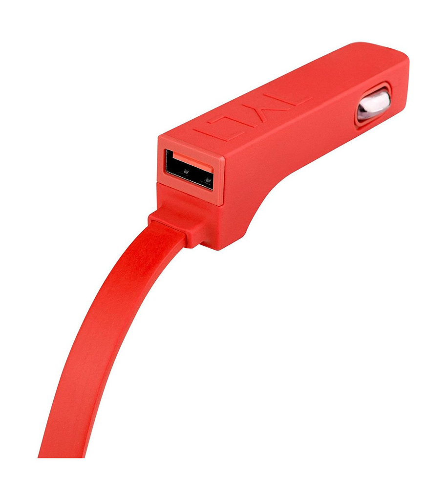 TYLT 4.8A Car Charger with Lightning Cable + Bonus Universal USB Port - Red