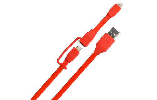 TYLT Sync and Charge Cable Duo Lightning+Micro to USB 1M  - Red