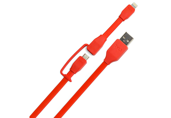 TYLT Sync and Charge Cable Duo Lightning+Micro to USB 1M  - Red