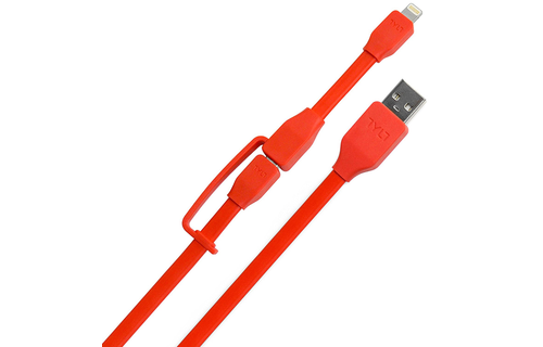 TYLT Sync and Charge Cable Duo Lightning+Micro to USB 1M  - Red