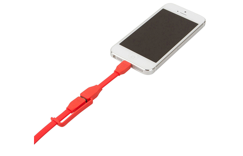 TYLT Sync and Charge Cable Duo Lightning+Micro to USB 1M  - Red