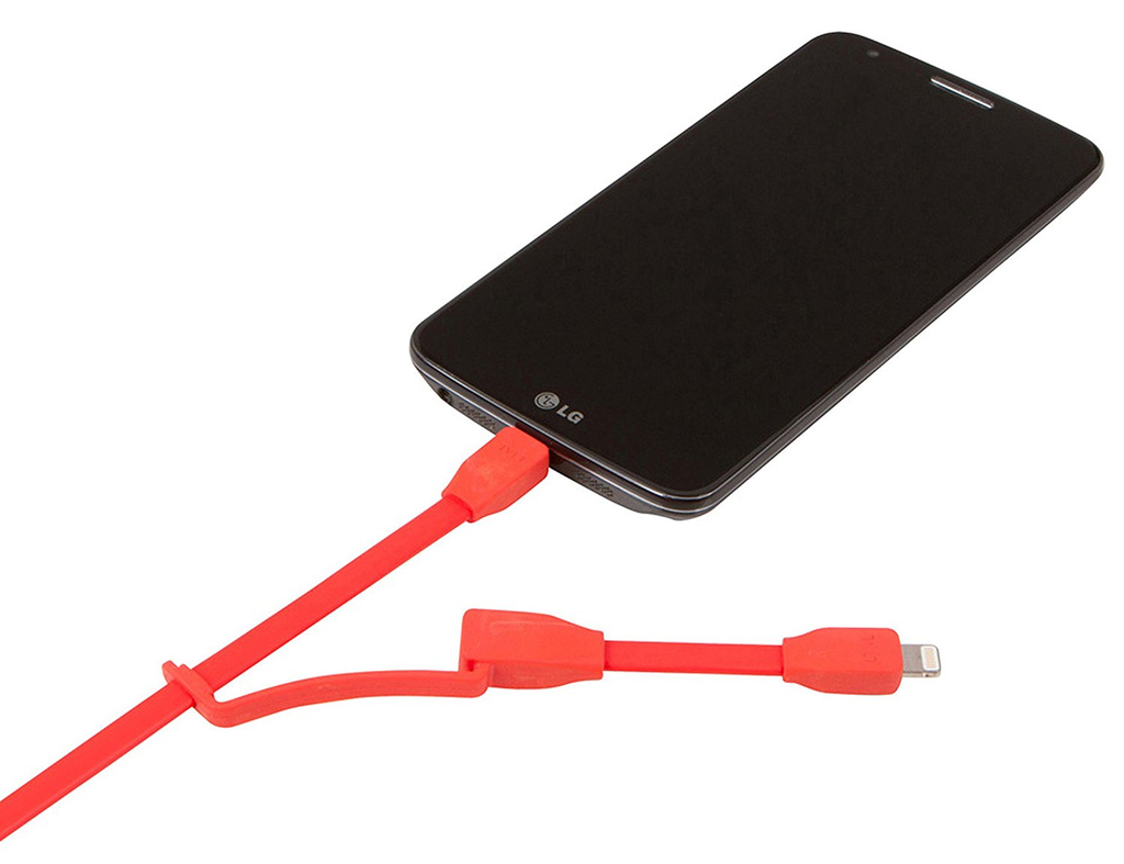 TYLT Sync and Charge Cable Duo Lightning+Micro to USB 1M  - Red
