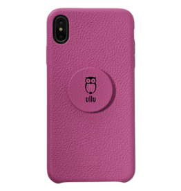 Ullu Ullu Hand Crafted Premium Leather Poppy Grip and Stand Case for iPhone X/Xs - Indian Pink