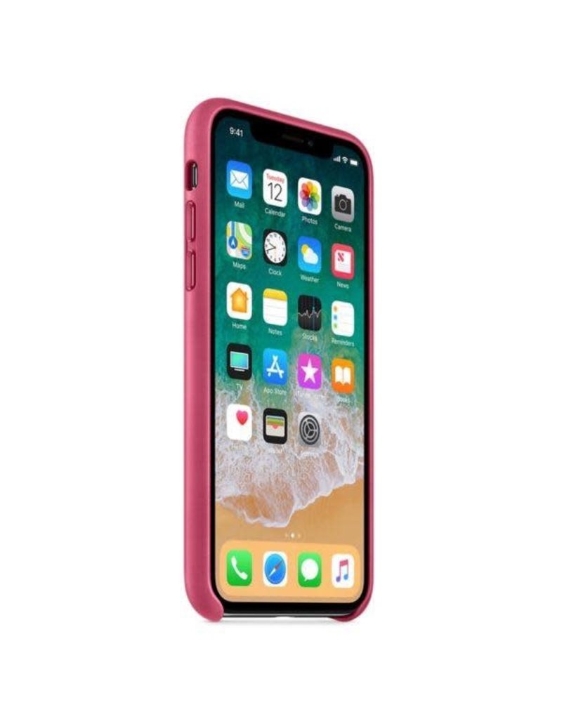 Apple Apple iPhone X Leather Case - Pink Fuchsia