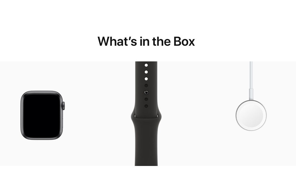 Apple Watch Series 6 GPS, 44mm Aluminum Case with Black Sport Band - Space Gray