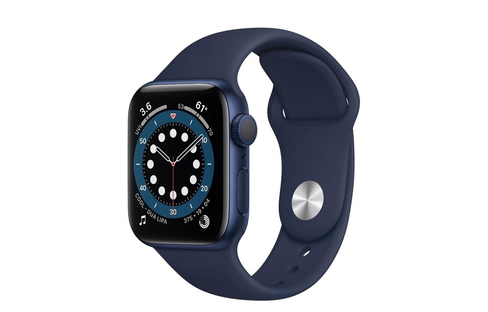 Apple Watch Series 6 GPS, 40mm Aluminum Case with Deep Navy Sport Band - Navy Blue