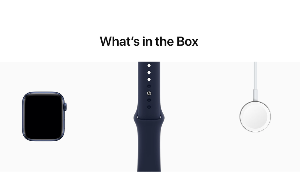 Apple Watch Series 6 GPS, 40mm Aluminum Case with Deep Navy Sport Band - Navy Blue