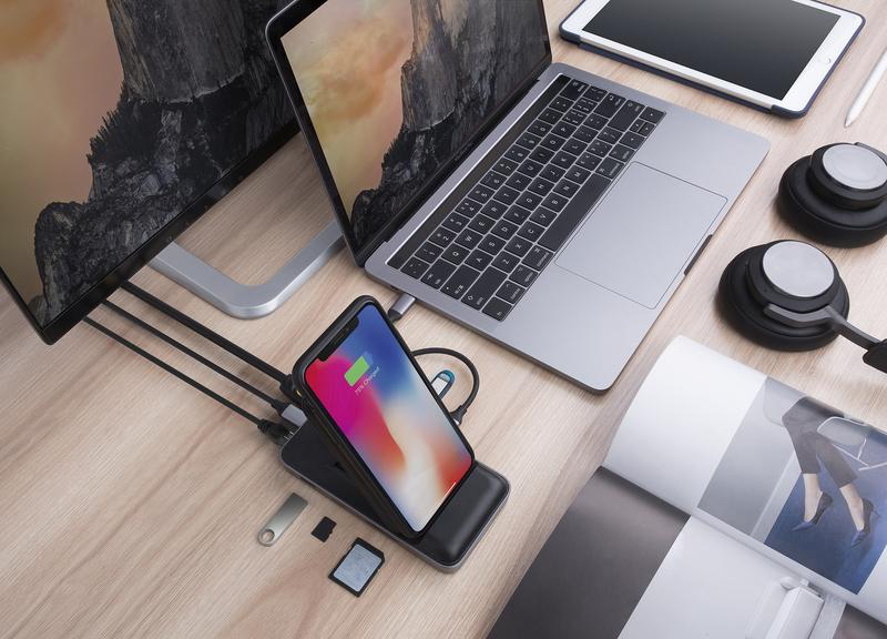 HyperDrive++ With 7.5W Wireless Charger USB-C Hub for MackBook