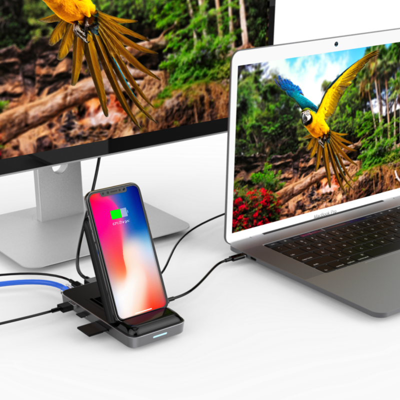 HyperDrive++ With 7.5W Wireless Charger USB-C Hub for MackBook
